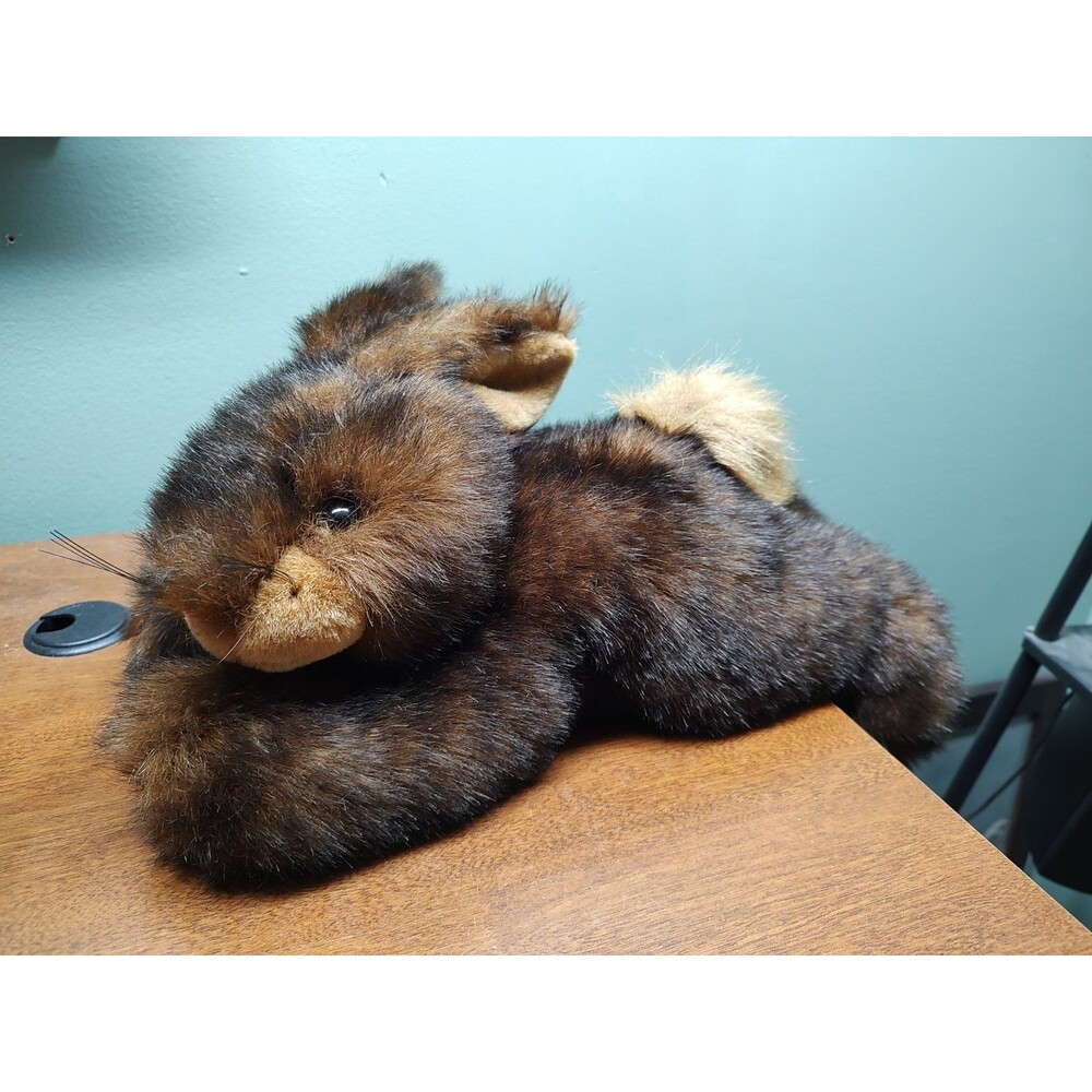 Vintage Jerry Elsner Brown Rabbit Hare Beautiful Soft Plush Very Clean 14" Long